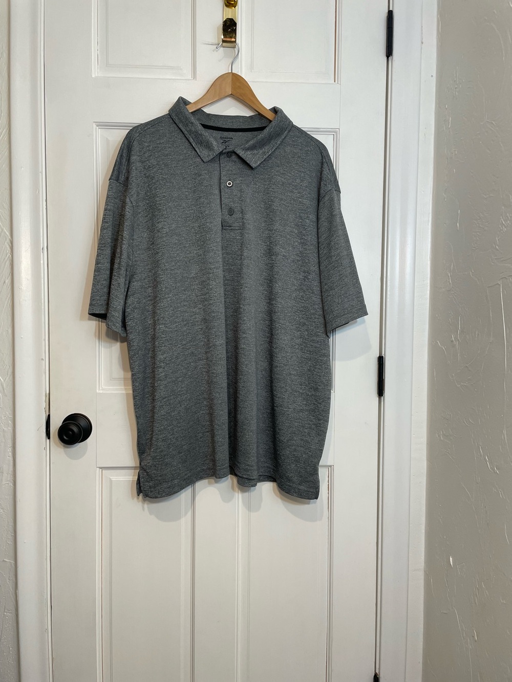 Reebok Men's Heather Gray Breathable Shortsleeved Polo 3XL EUC